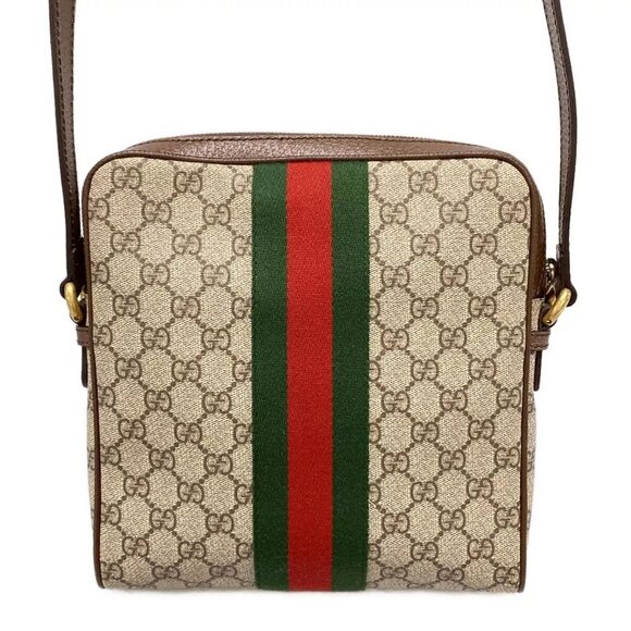 100% Auth GUCCI Ophidia GG Small Messenger Bag 547926 Gray Beige DarkBrownMulti - Picture 2 of 14